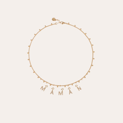 Charms pendentif lettre A strass doré