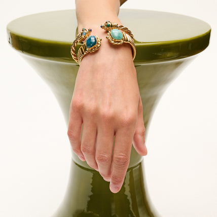 Pulsera doble Amarante modelo pequeño - Amazonita y Apatita azul