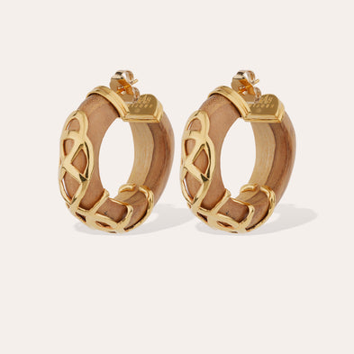 Boucles d'oreilles créole Abalone - bois
