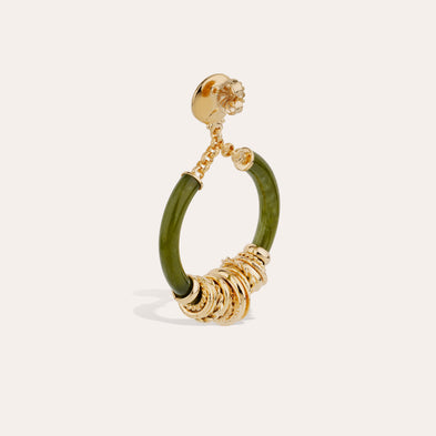 Mariza Earrings small size , acetate - Khaki