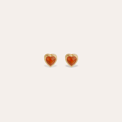 Pendientes de botón Amore - Cornalina