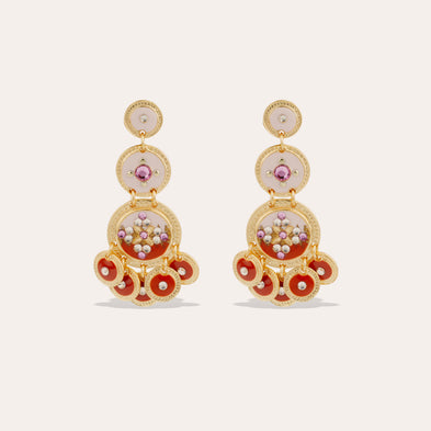 Boucles d'oreilles Sequin émail trois rangs