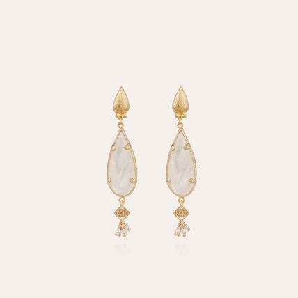 Pendientes «Serti Goutte» de small size : nácar blanco