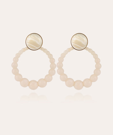 Boucles d'oreilles Andy grand modèle acétate - Blanc