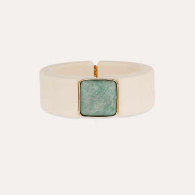 Bracelet Arty acétate - Ivoire - Amazonite - Edition limitée