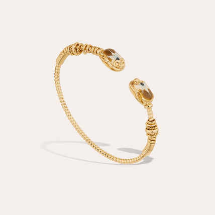 Pulsera Duality Scaramouche « torsade » esmaltada, modelo grande dorado