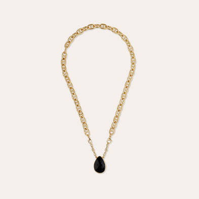 Collier Billy doré - Onyx noir