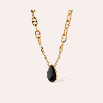 Collar Billy dorado - Ónix negro