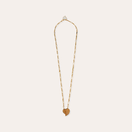 Collar escapulario Mirage - Madera y nácar blanco