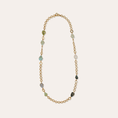 Rainbow Multi Long Necklace - Blue Apatite & Vesonite