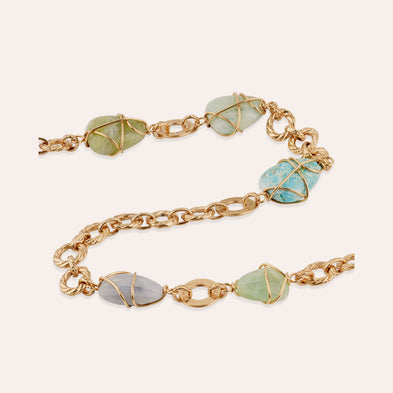 Rainbow Multi Long Necklace - Blue Apatite & Vesonite