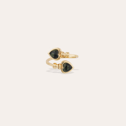 Anillo Duality Amore dorado - Jaspe Kambaba
