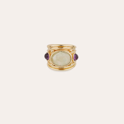 Anillo Simone - Fluorita y amatista