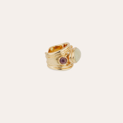Anillo Simone - Fluorita y amatista