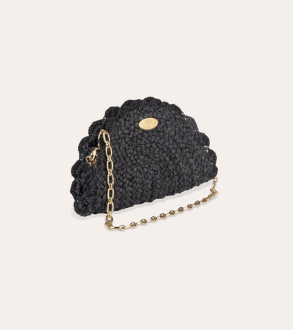 Bolso de mano Sun mini de rafia - Negro