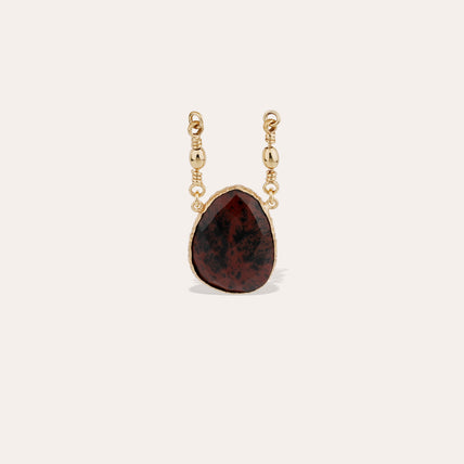 Colgante engastado - Obsidiana caoba