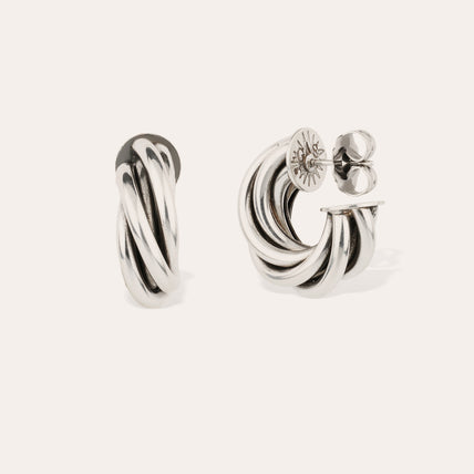 Pendientes de aro Atik mini plateados
