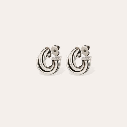 Pendientes de aro Atik mini plateados