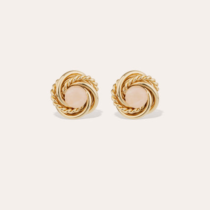 Atika-Ohrringe in Gold – Rosenquarz