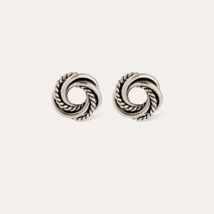 stud earrings Atika plateadas