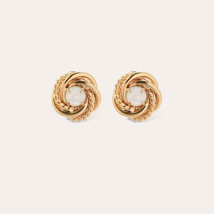 stud earrings Atika doradas - Nácar blanco