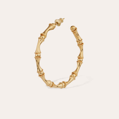 Pendientes de aro Bambou dorados