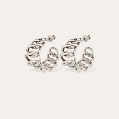 Boucles d'oreilles Bronx créoles argentées