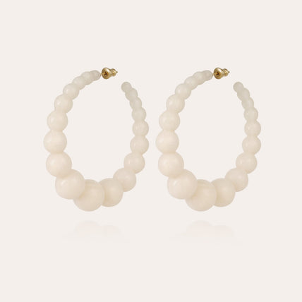 Pendientes de aro Andy de acetato « Large size » dorados - Blanco