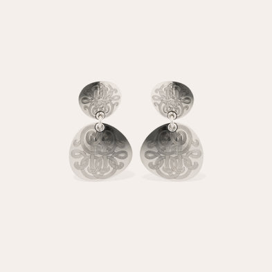 Boucles d'oreilles Diva double petit modèle argentées