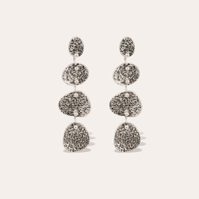 Boucles d'oreilles Eclipse 4 rangs argentées