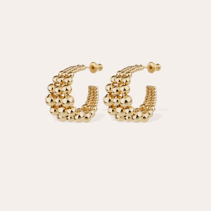 Pendientes de aro «Multiperla mini» dorados