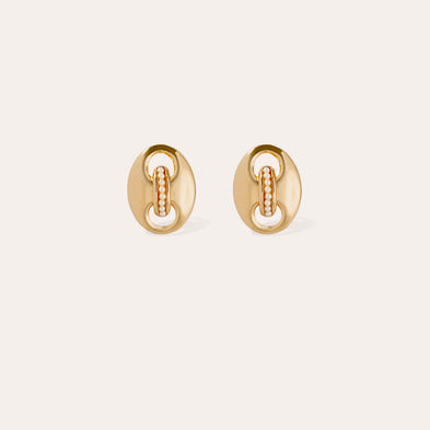 Boucles d'oreilles puces Cophea mini dorées - Perles nacrées