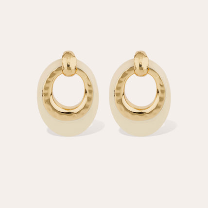 Pendientes Selva « Large size » de acetato dorado - Marfil