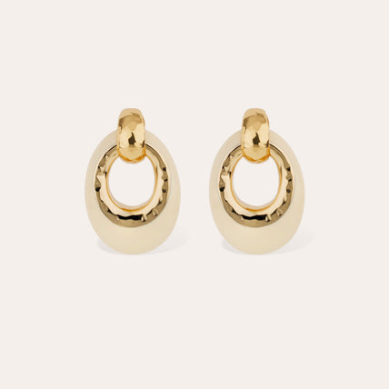 Pendientes Selva « small size » de acetato dorado - Marfil