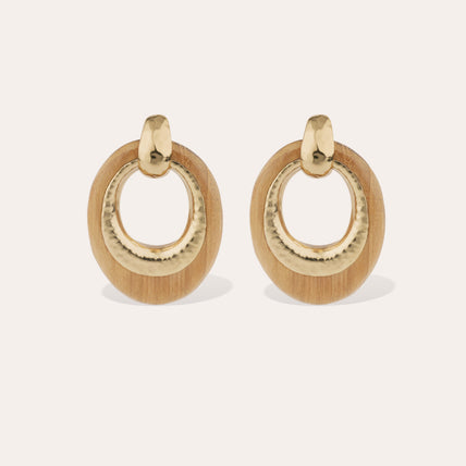 Pendientes Selva dorados - Madera