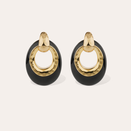 Pendientes Selva de acetato modelo grande - Negro