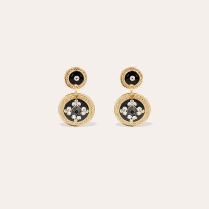 Pendientes dorados con lentejuelas