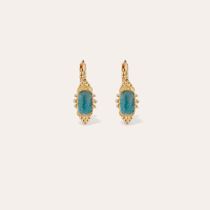 Pendientes «Serti Talisman» de small size , dorados - Apatita azul