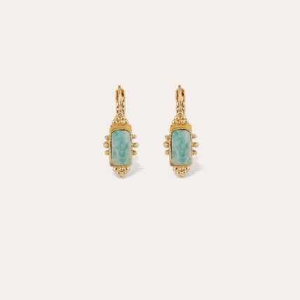 Pendientes «Serti Talisman» dorados - Amazonita