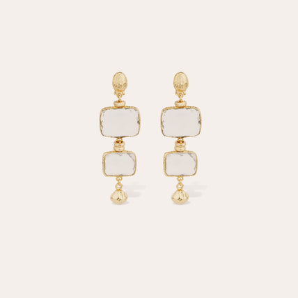Pendientes Silène « small size » dorados - Cristal