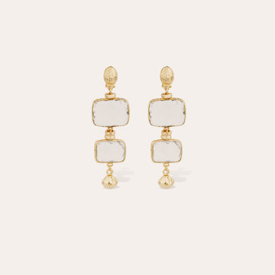Boucles d'oreilles Silène petit modèle dorées - Cristal