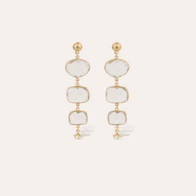 Boucles d'oreilles Silène dorées - Cristal