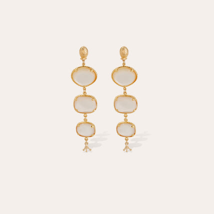 Pendientes Silène de nácar dorados - Nácar blanco