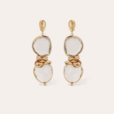 Sirena Gold Earrings - Crystal