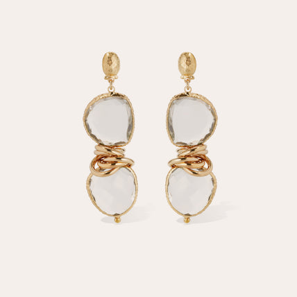 Pendientes Sirena dorados - Cristal