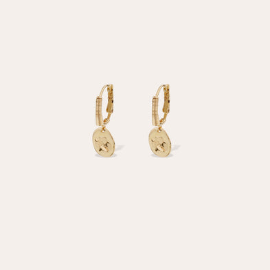 Boucles d'oreilles Tao Trèfle émail dorées