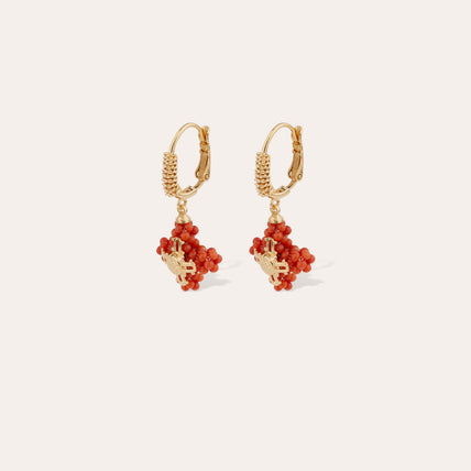 Pendientes Tao con cruz y perlas doradas