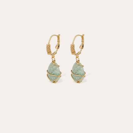 Pendientes Tao Rainbow dorados - Amazonita