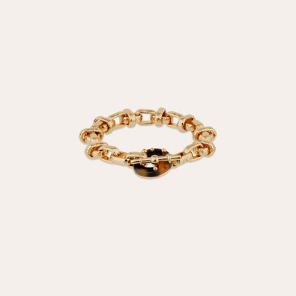 Pulsera Adrian de acetato dorado - tortoise