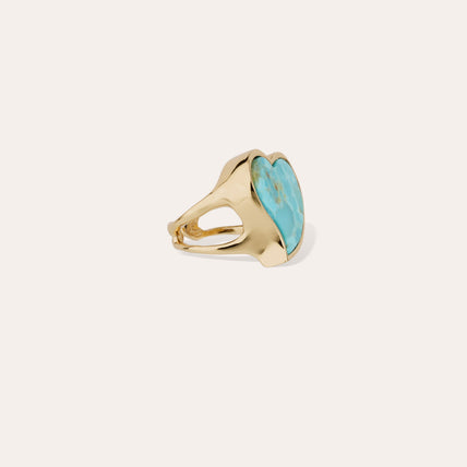 Anillo Mirage Corazón dorado - Turquesa